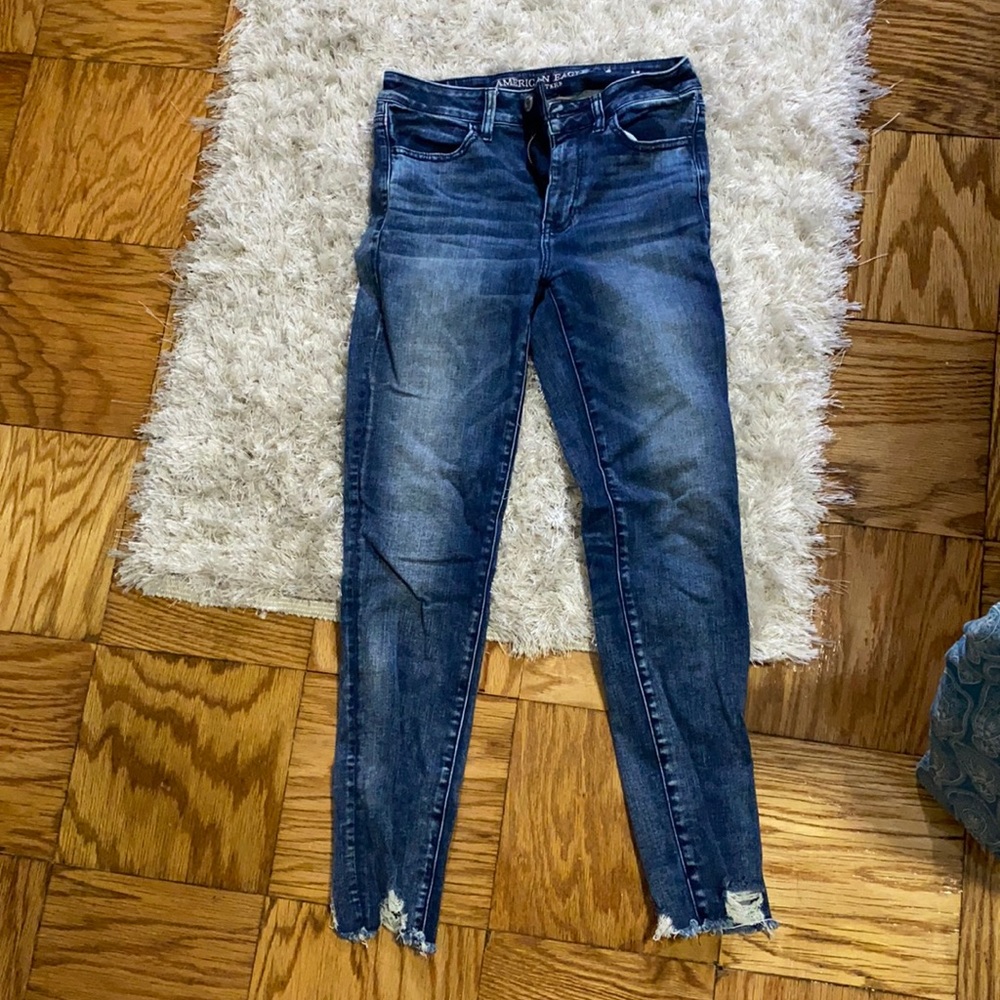 Blue denim jeans